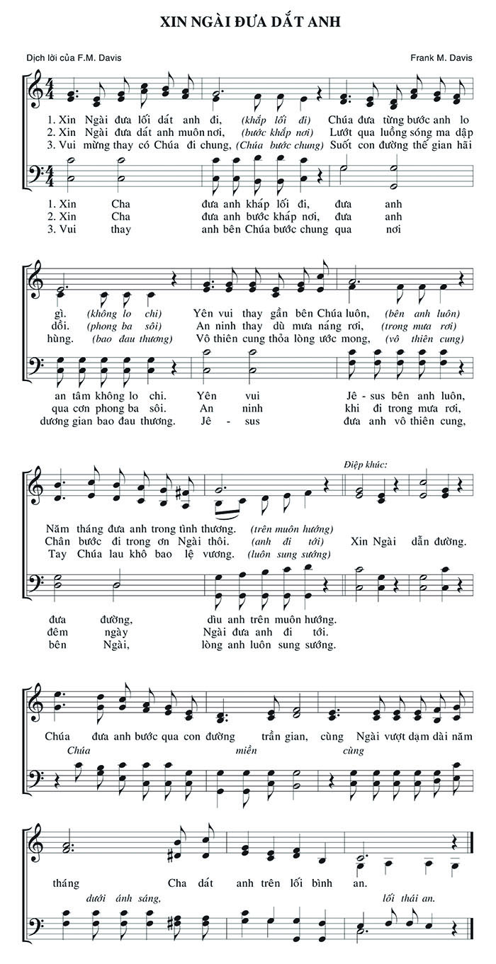 Sheet music: Xin Ngài Đưa Dắt Anh