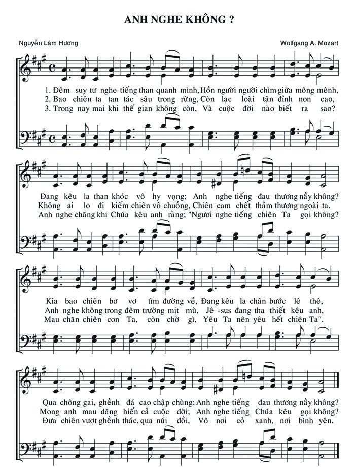 Sheet music: Anh Nghe Không