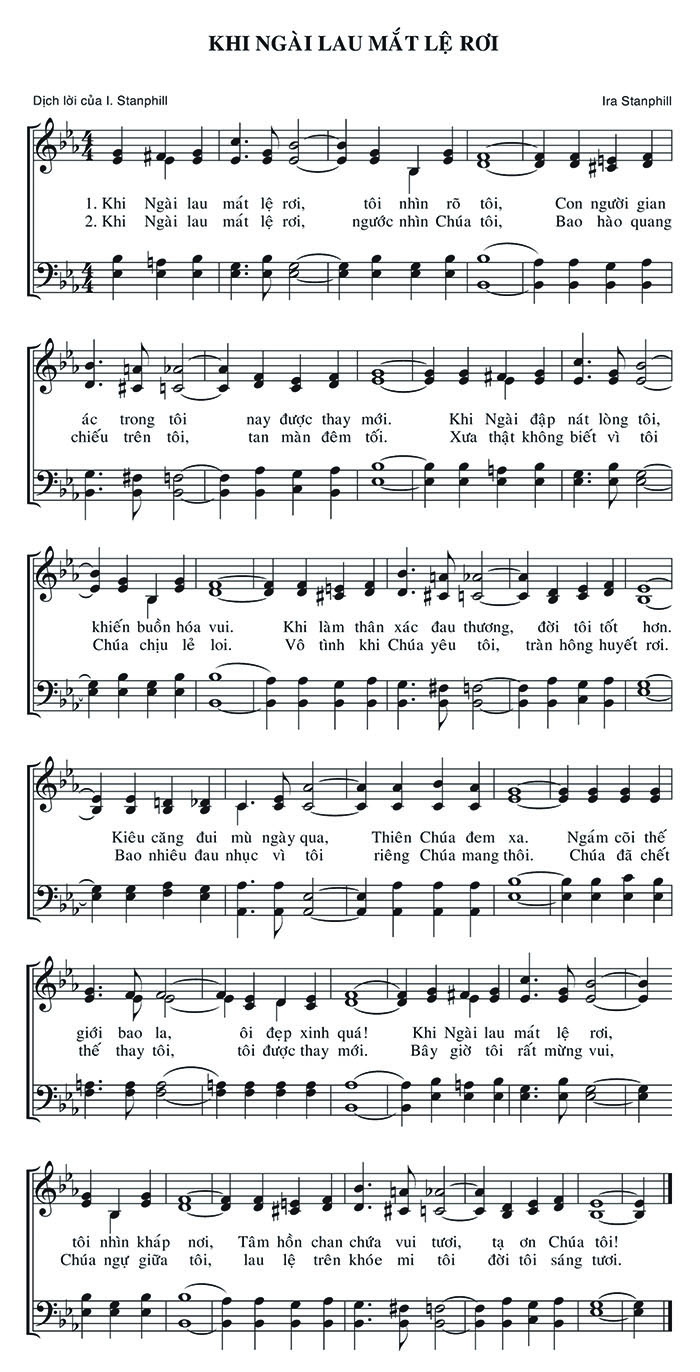 Sheet music: Khi Ngài Lau Mắt Lệ Rơi