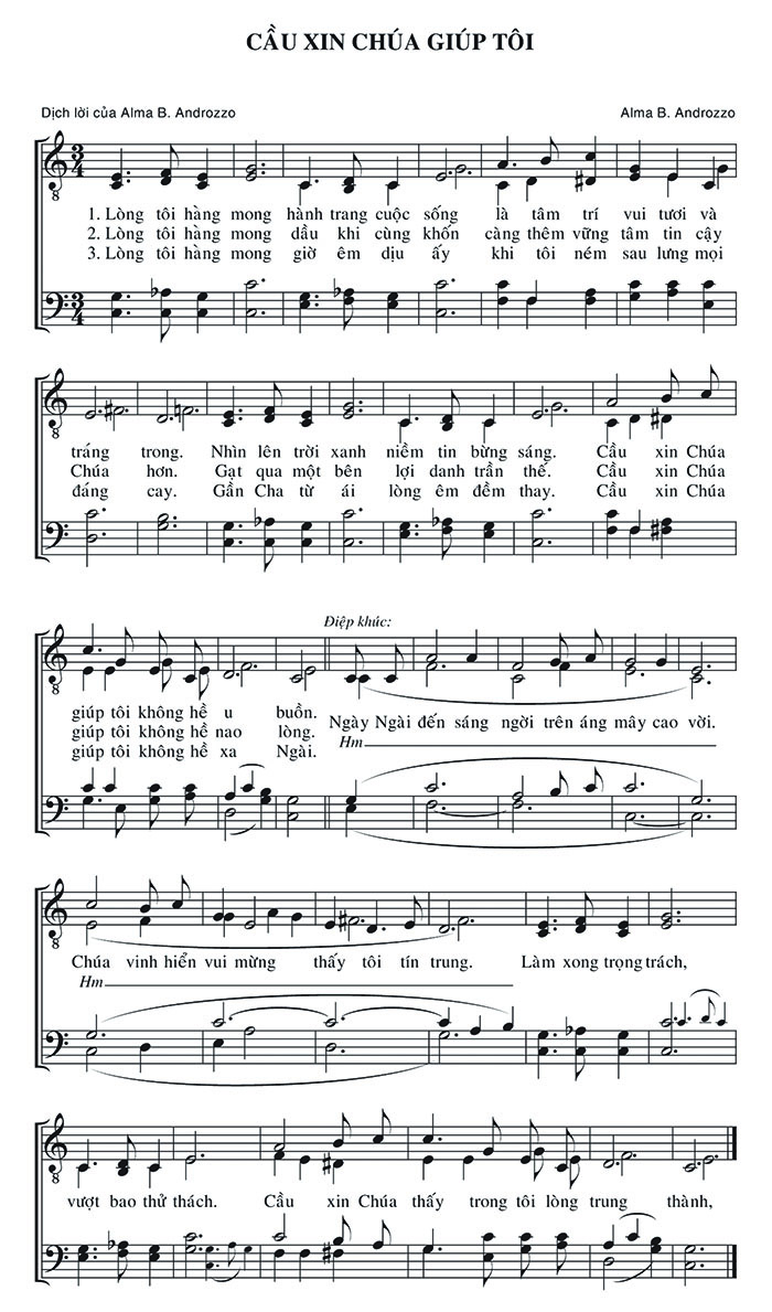 Sheet music: Cầu Xin Chúa Giúp Tôi