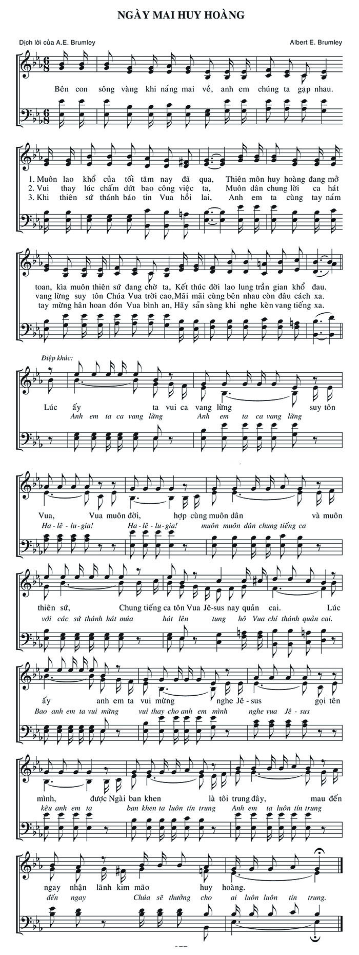 Sheet music: Ngày Mai Huy Hoàng