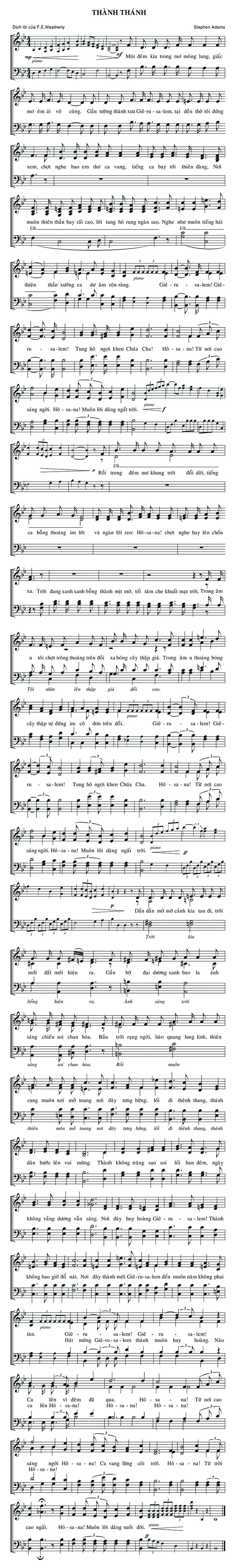 Sheet music: Thành Thánh