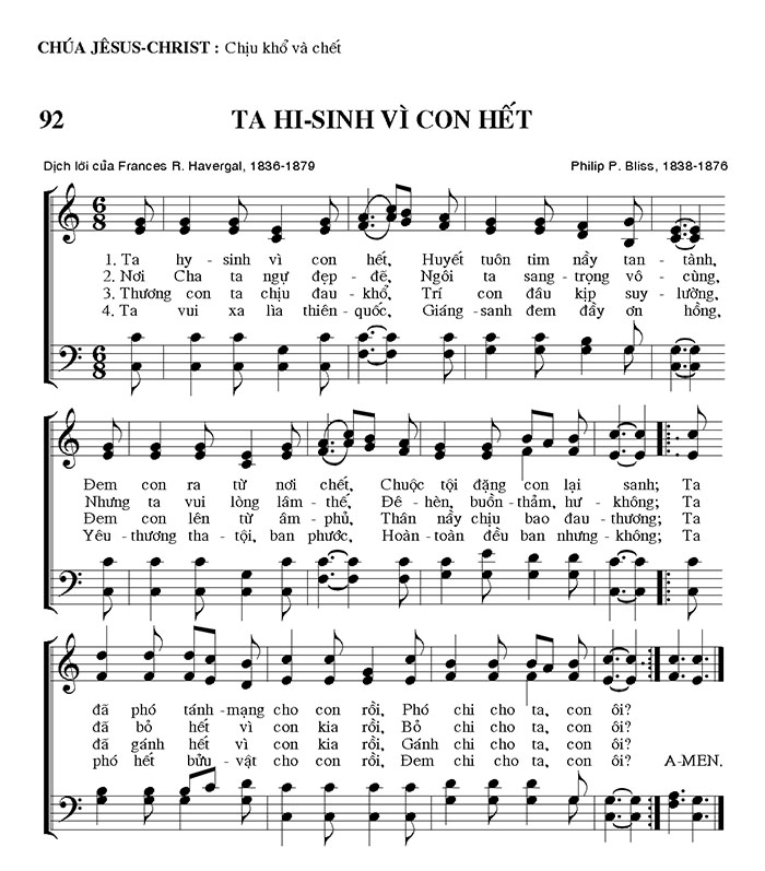 Sheet music: Ta Hi Sinh Vì Con