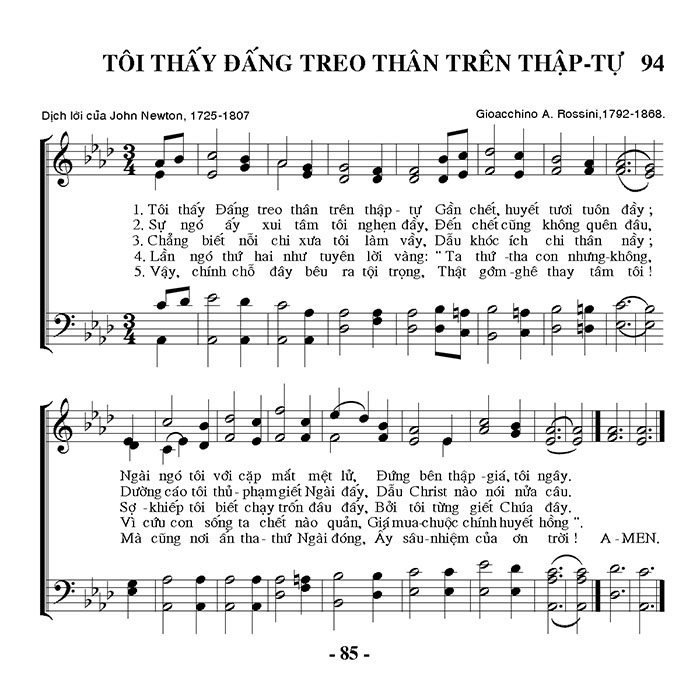 Sheet music: Tôi Thấy Đấng Treo Trên Thập Tự