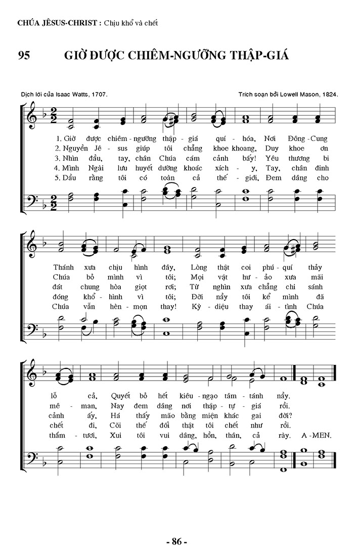 Sheet music: Giờ Được Chiêm Ngưỡng Thập Giá