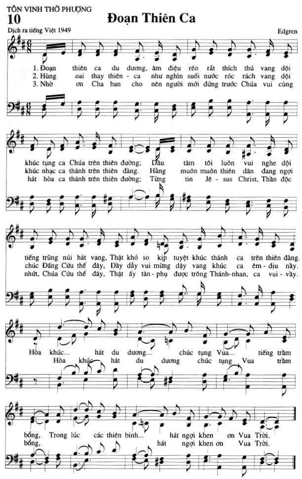 Sheet music: Đoạn Thiên Ca
