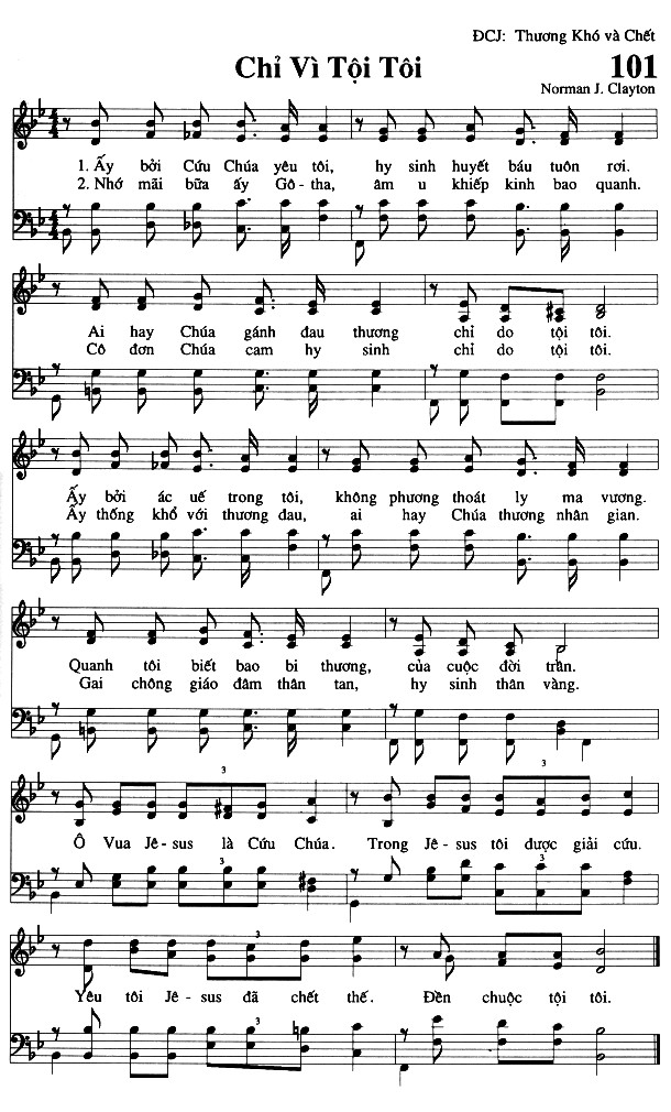 Sheet music: Chỉ Vì Tội Tôi