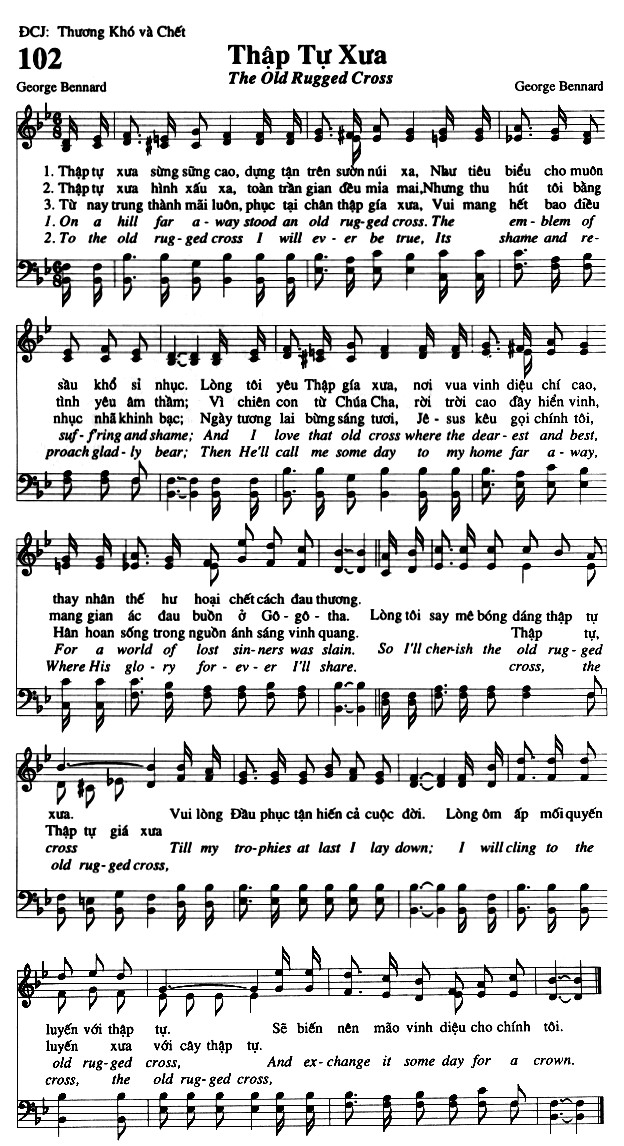 Sheet music: Thập Tự Xưa