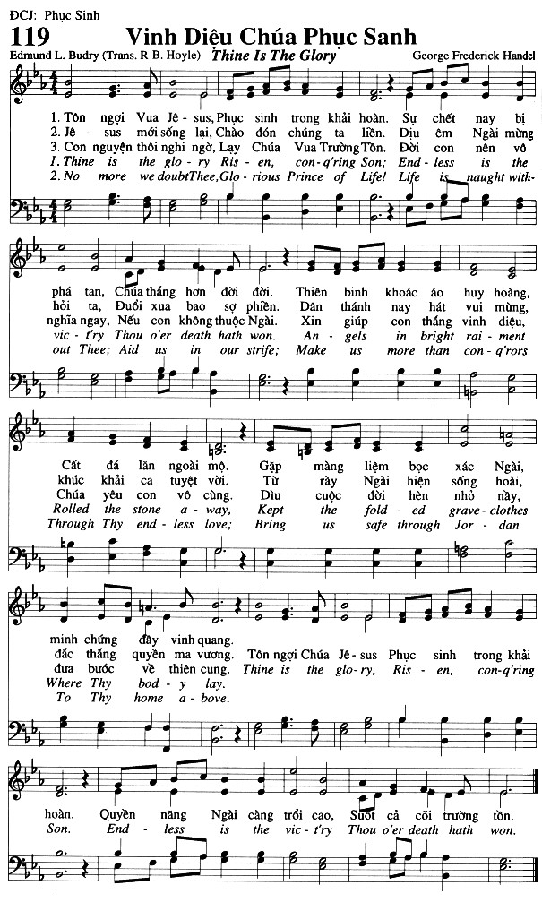 Sheet music: Vinh Diệu Chúa Phục Sanh