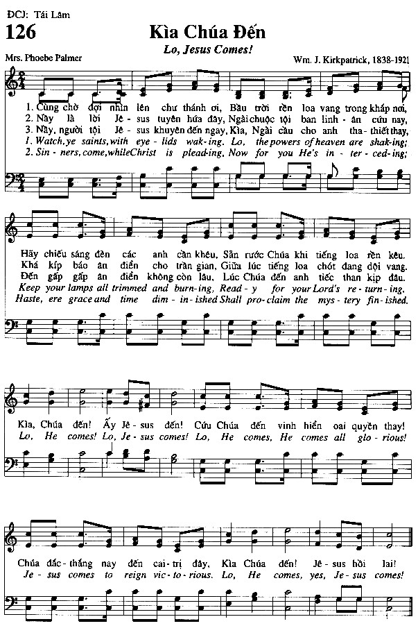 Sheet music: Kìa Chúa Đến