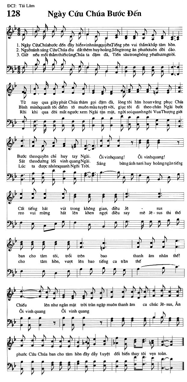 Sheet music: Ngày Cứu Chúa Bước Đến