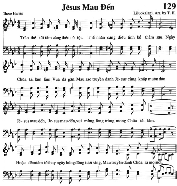 Sheet music: Jesus Mau Đến
