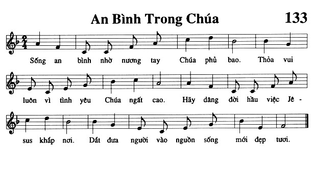 Sheet music: An Bình Trong Chúa