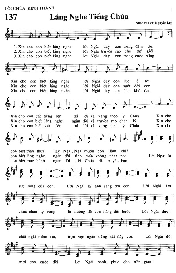 Sheet music: Lắng Nghe Tiếng Chúa