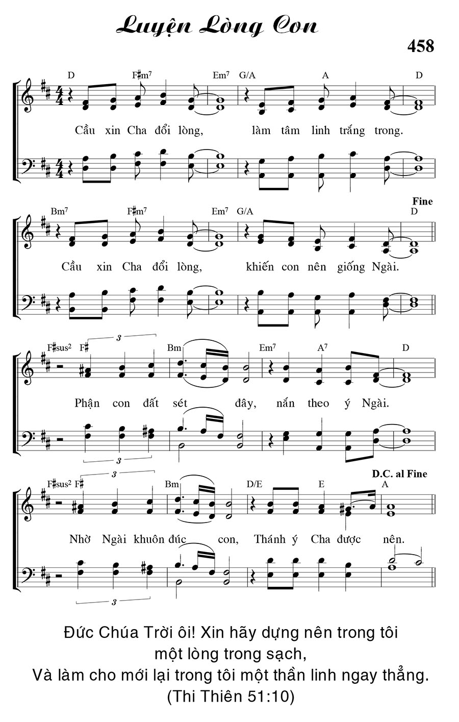 Sheet music: Lạy Cha Yêu Thương