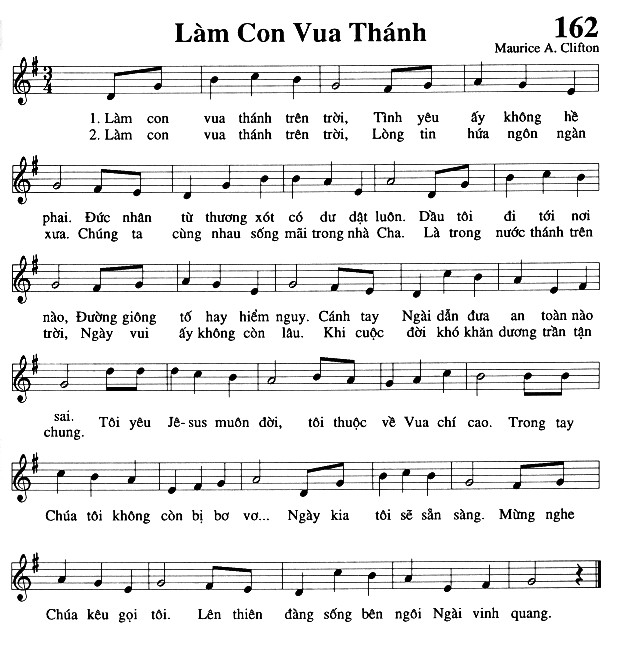 Sheet music: Làm Con Vua Thánh