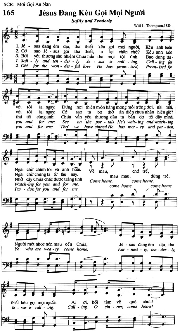 Sheet music: Jesus Đang Kêu Gọi Mọi Người