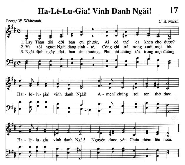 Sheet music: Ha-lê-lu-gia! Vinh Danh Ngài!