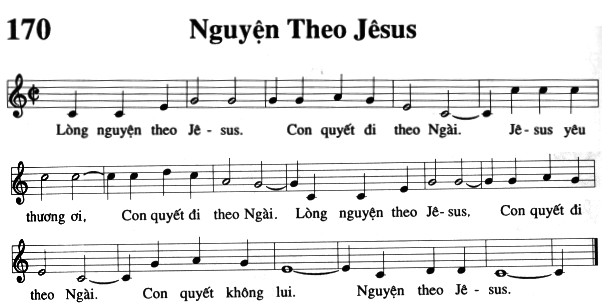 Sheet music: Nguyện Theo Jesus