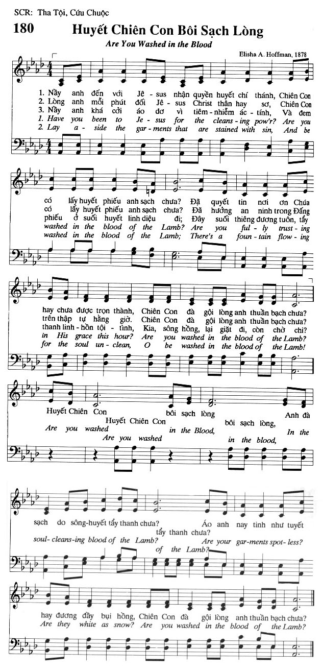Sheet music: Huyết Chiên Con Bôi Sạch Lòng