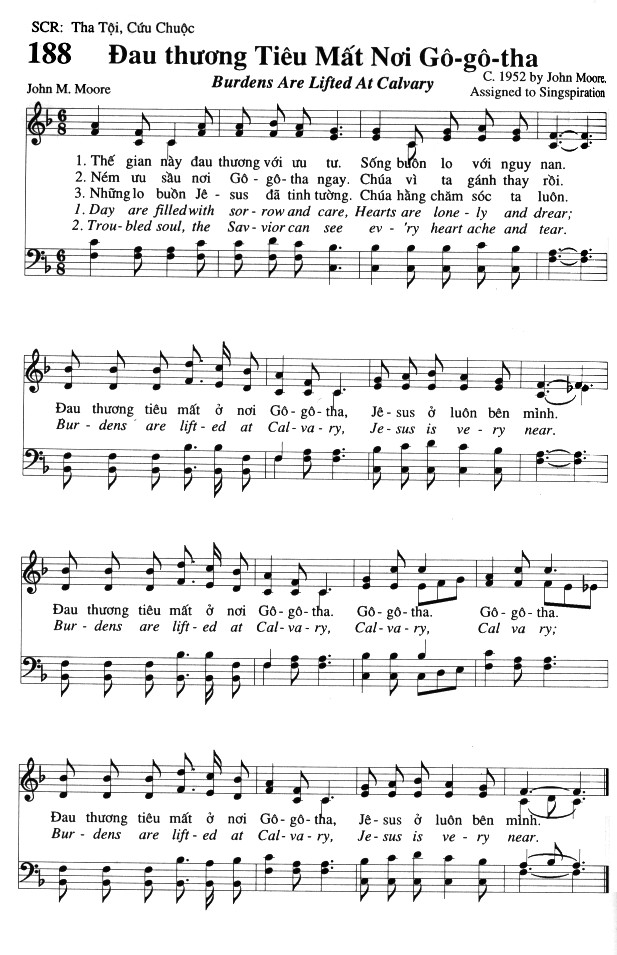 Sheet music: Đau Thương Tiêu Mất Nơi Gô-gô-tha