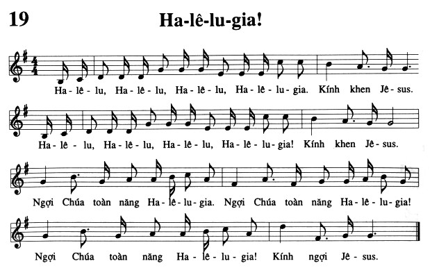 Sheet music: Ha-lê-lu-gia!