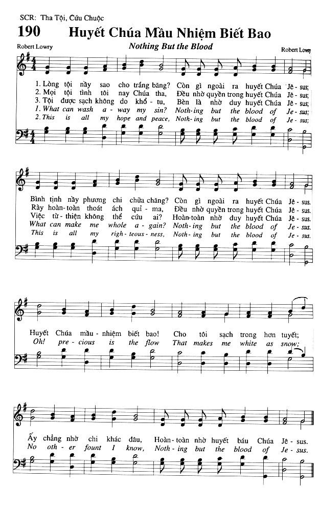 Sheet music: Huyết Chúa Mầu Nhiệm Biết Bao