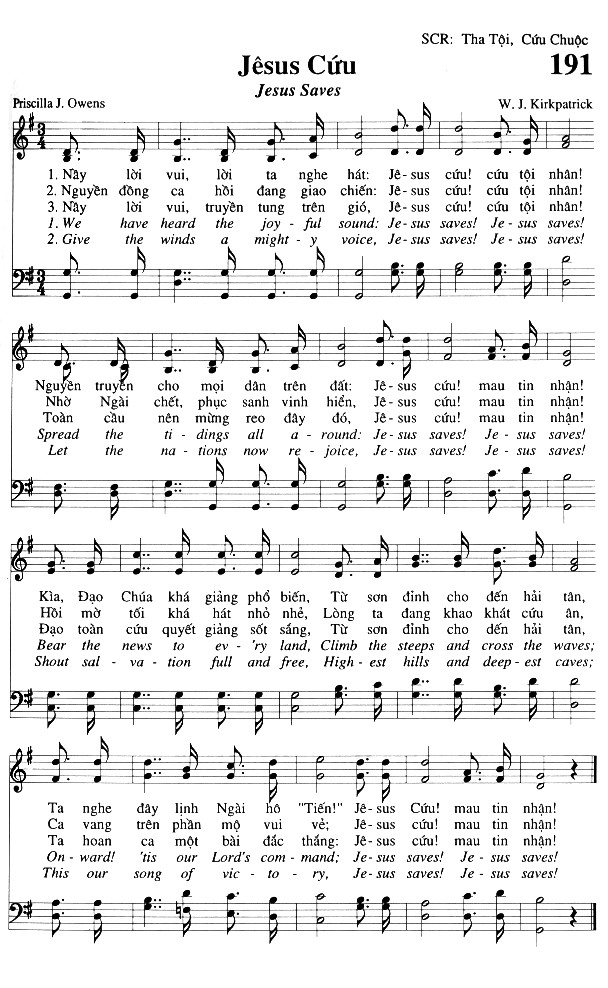 Sheet music: Jesus Cứu