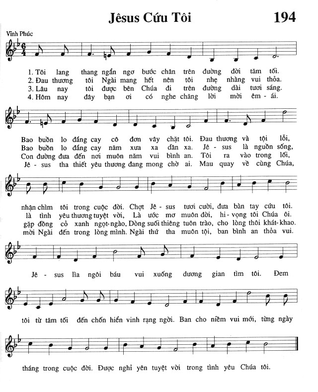 Sheet music: Jesus Cứu Tôi