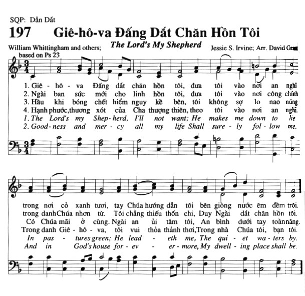 Sheet music: Giê-hô-va Đấng Dắt Chăn Hồn Tôi