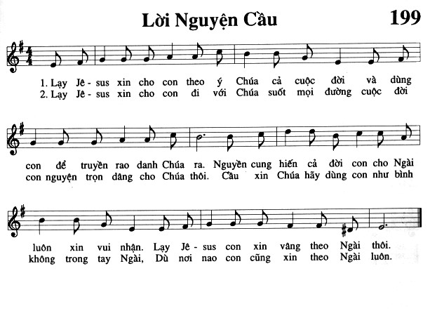 Sheet music: Lời Nguyện Cầu
