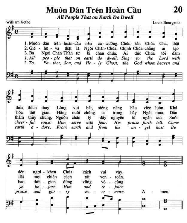 Sheet music: Muôn Dân Trên Hoàn Cầu
