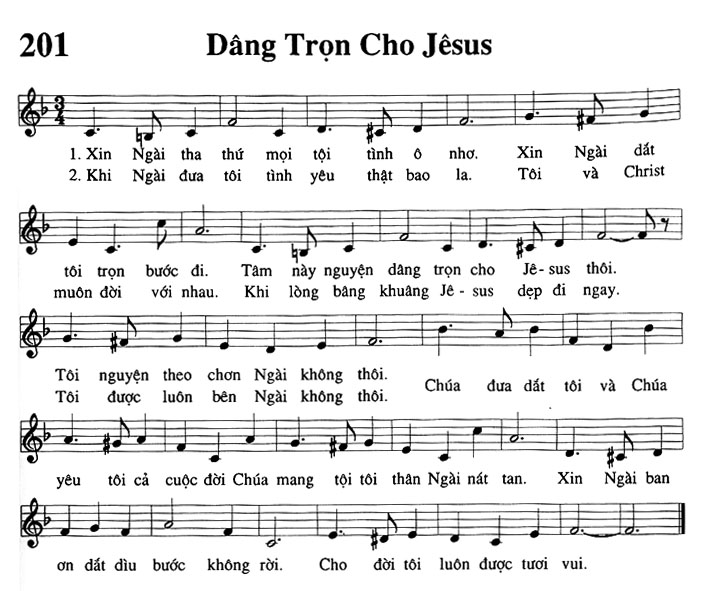 Sheet music: Dâng Trọn Cho Jesus