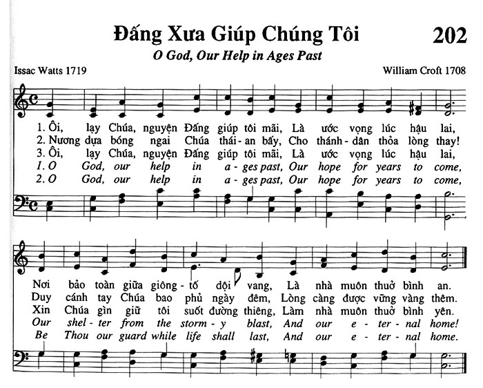 Sheet music: Đấng Xưa Giúp Chúng Tôi