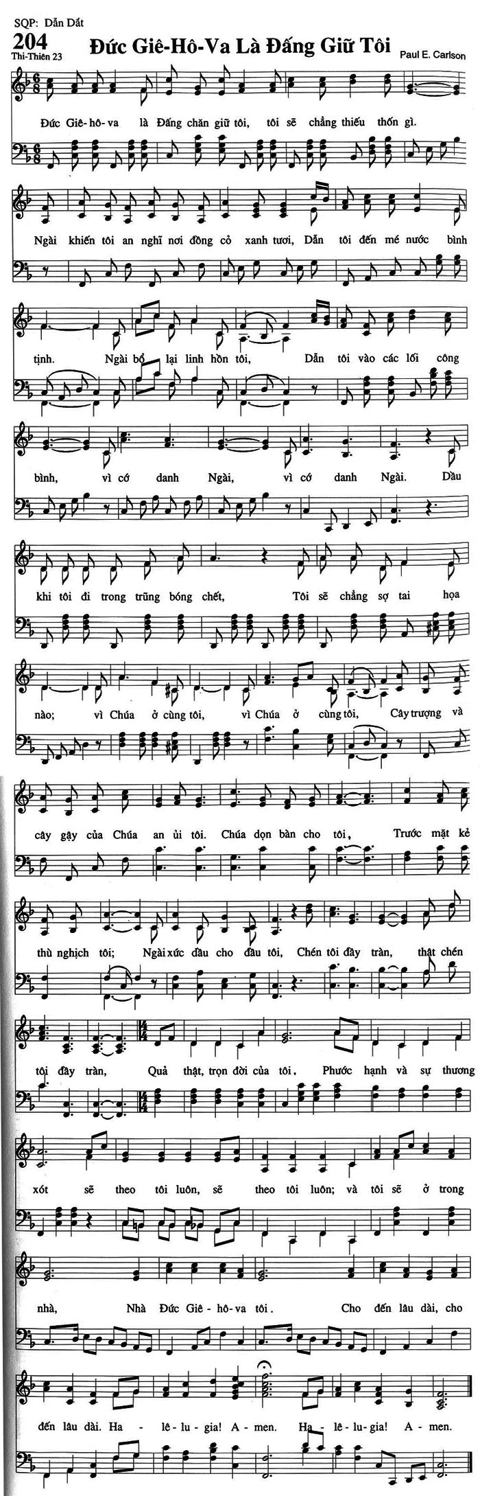 Sheet music: Đức Giê-hô-va Là Đấng Giữ Tôi