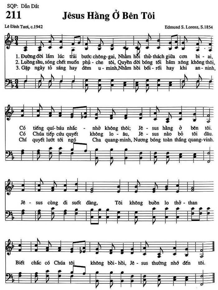 Sheet music: Jesus Hằng Ở Bên Tôi