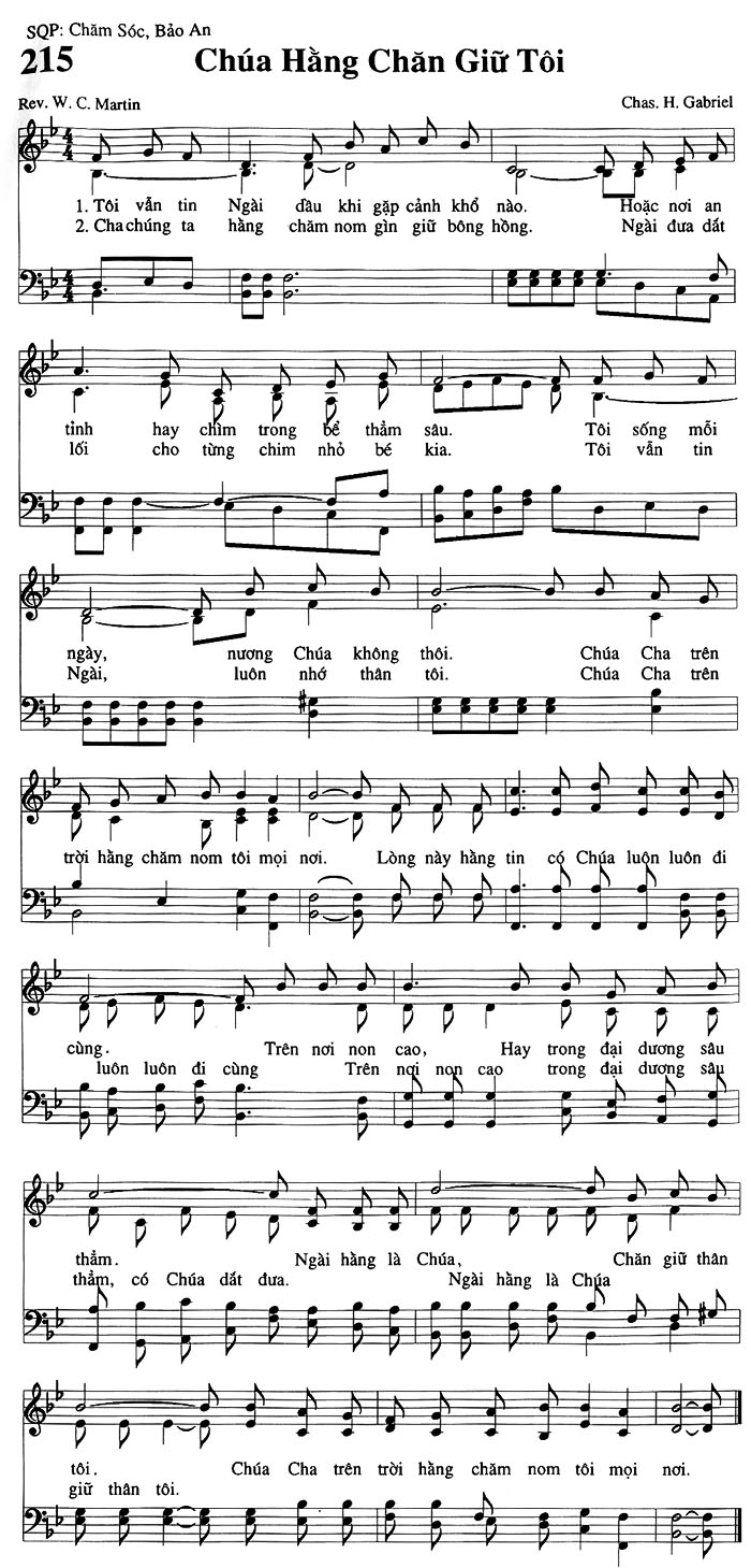 Sheet music: Chúa Hằng Chăn Giữ Tôi