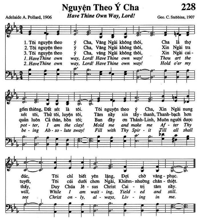 Sheet music: Nguyện Theo Ý Cha