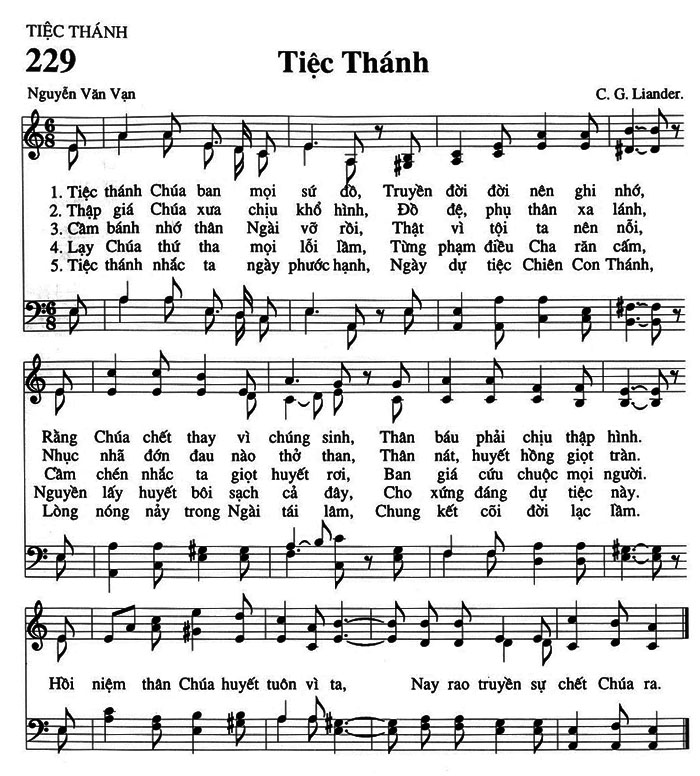 Sheet music: Tiệc Thánh