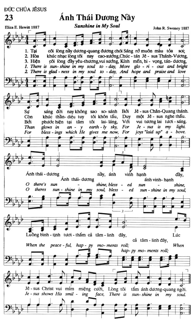 Sheet music: Ánh Thái Dương Nầy