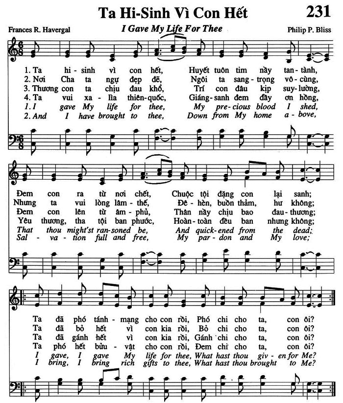 Sheet music: Ta Hy Sinh Vì Con Hết