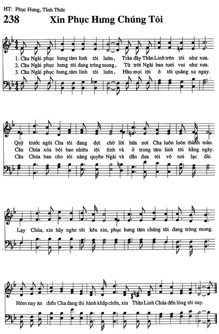 Sheet music: Xin Phục Hưng Chúng Tôi