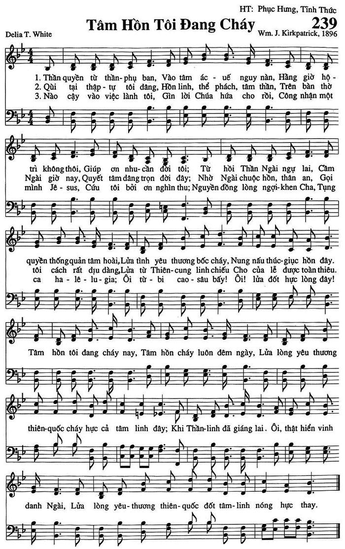 Sheet music: Tâm Hồn Tôi Đang Cháy