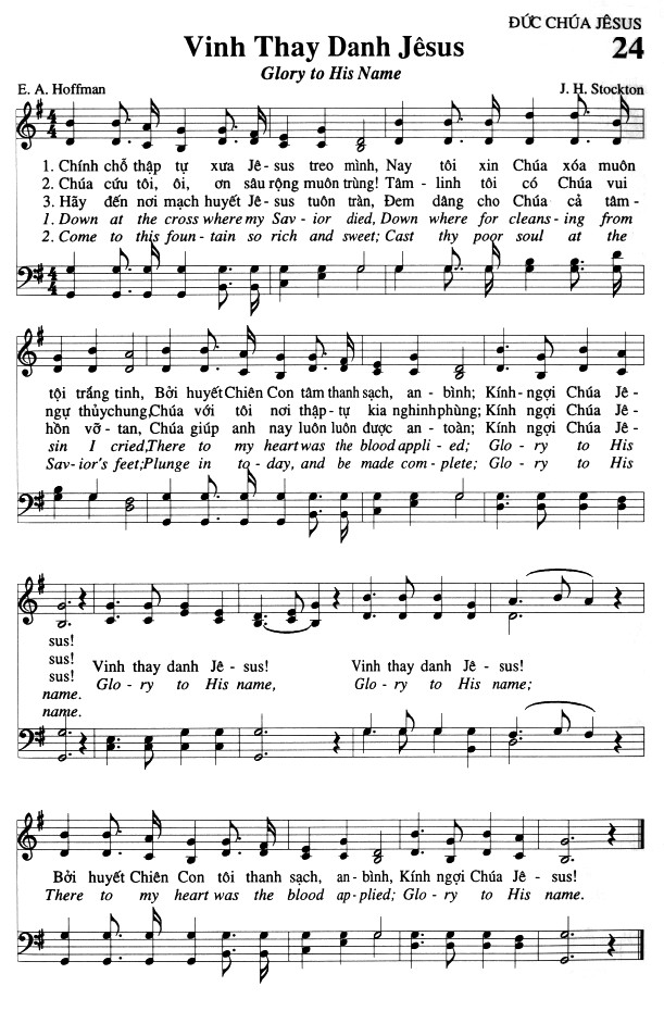 Sheet music: Vinh Thay Danh Jesus