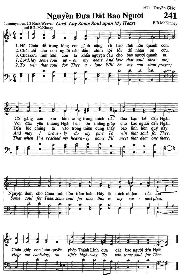 Sheet music: Nguyện Đưa Dắt Bao Người