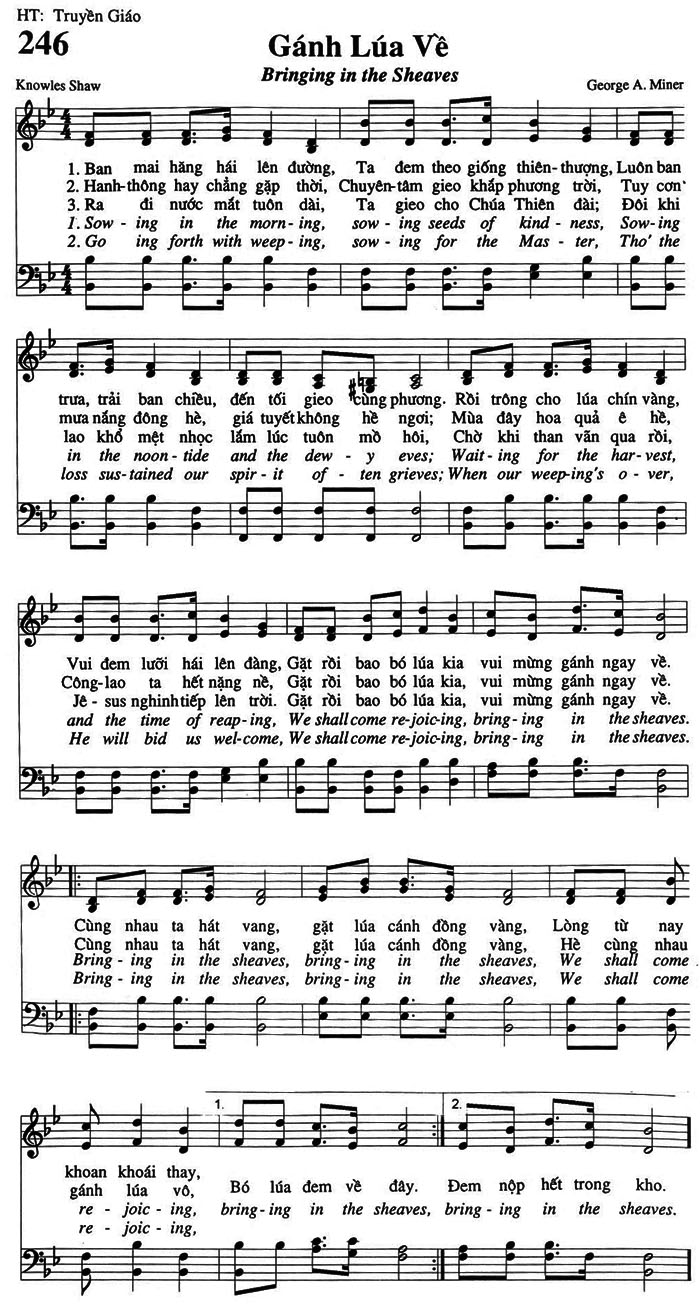 Sheet music: Gánh Lúa Về