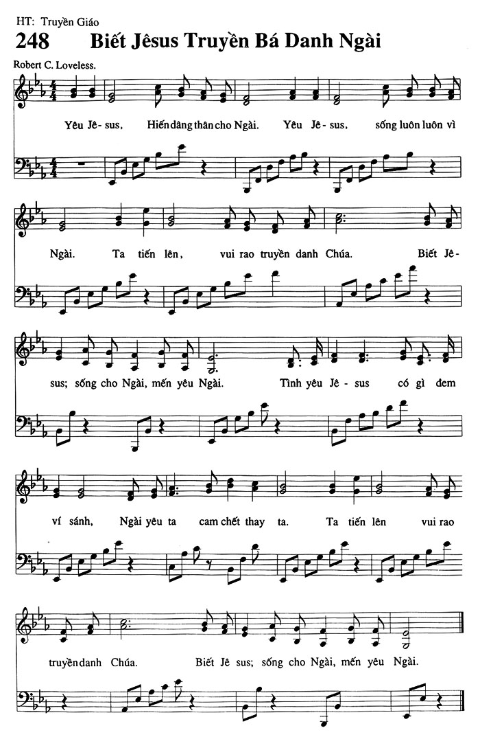 Sheet music: Biết Jesus Truyền Bá Danh Ngài