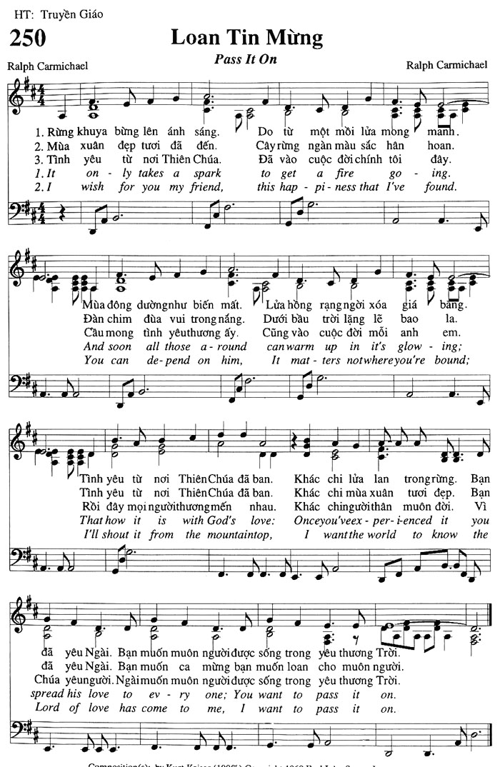 Sheet music: Loan Tin Mừng