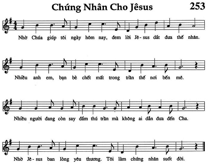 Sheet music: Chứng Nhân Cho Jesus