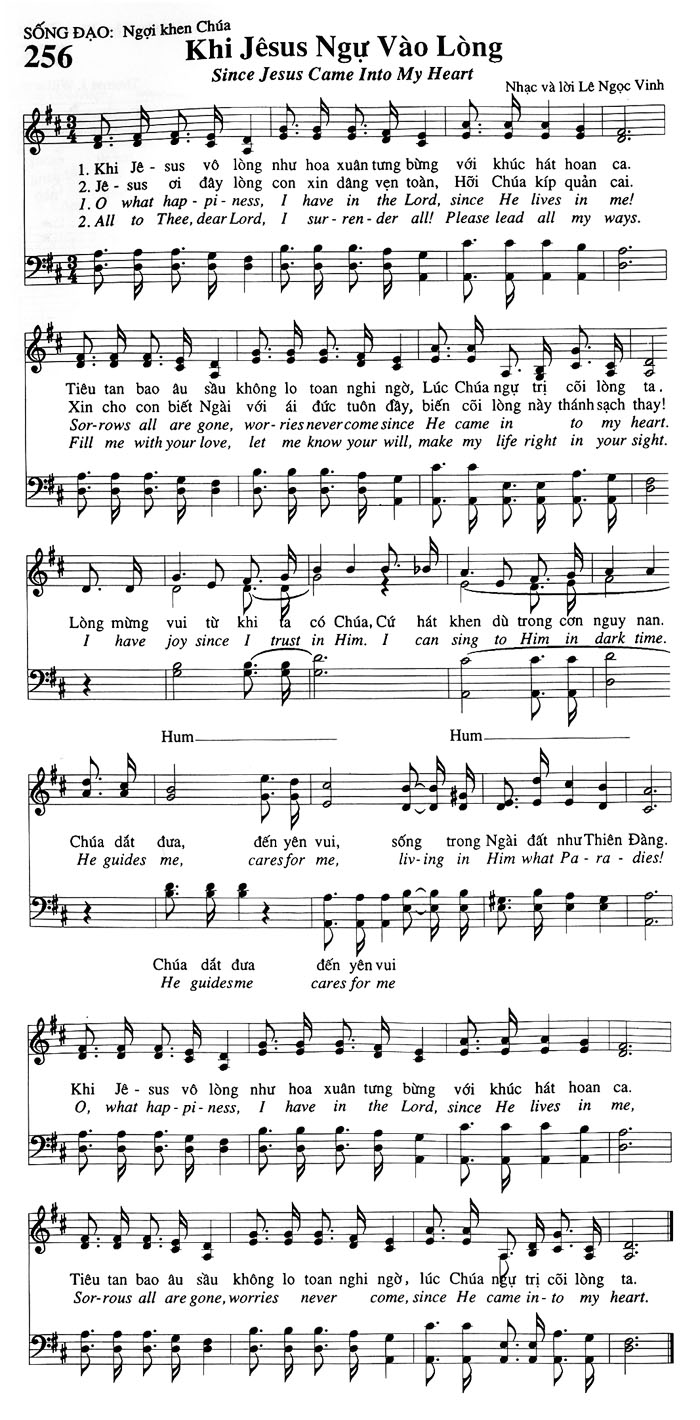 Sheet music: Khi Jesus Ngự Vào Lòng